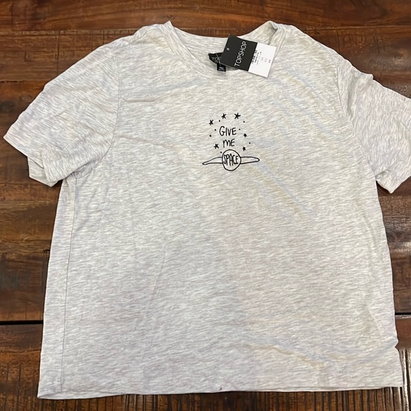 Give me space gray tee soft size 12 US NWT - Picture 1 of 3